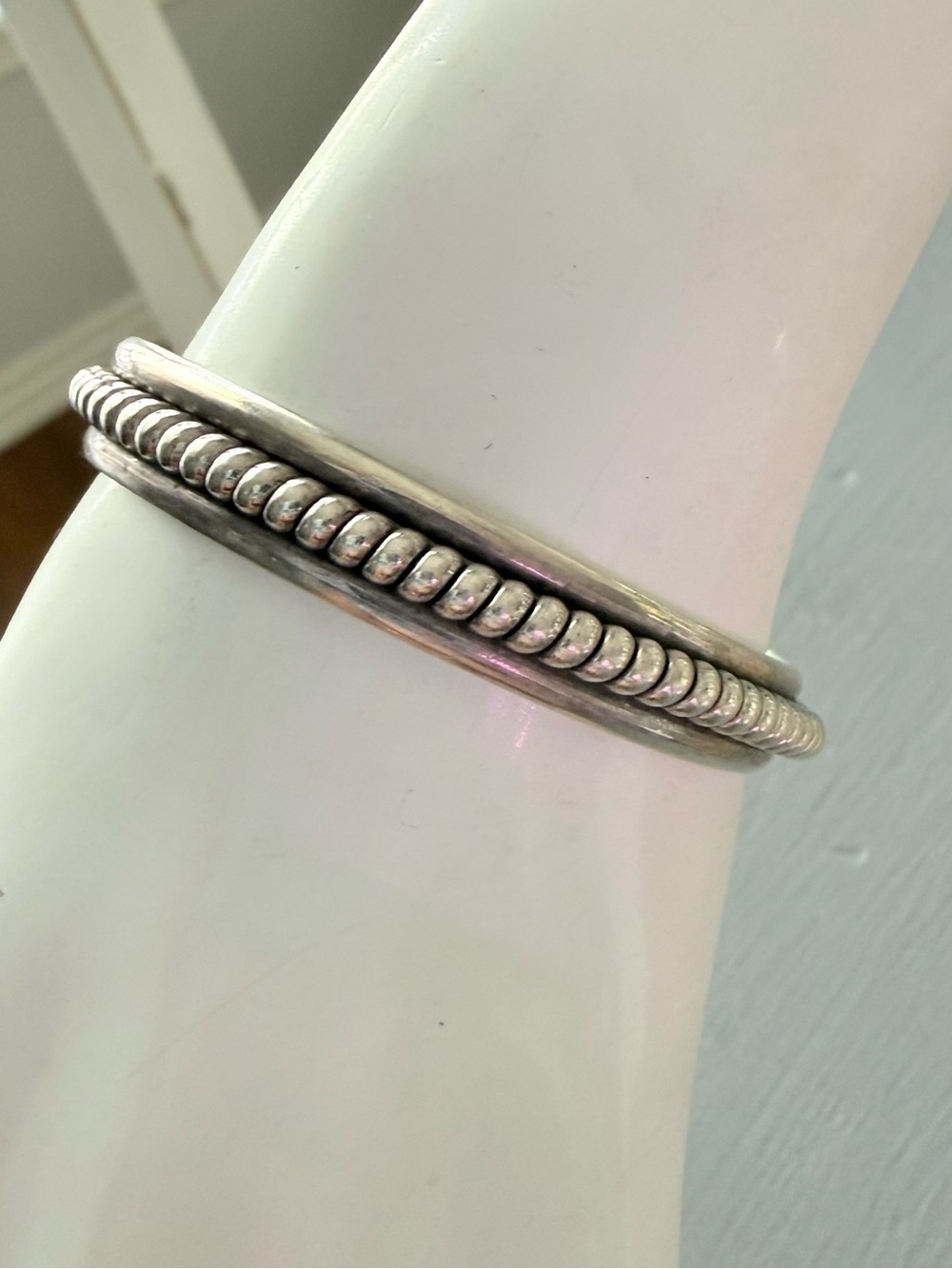 Michael Tahe Navajo VINTAGE 925 Sterling Silver Cuff Bracelet